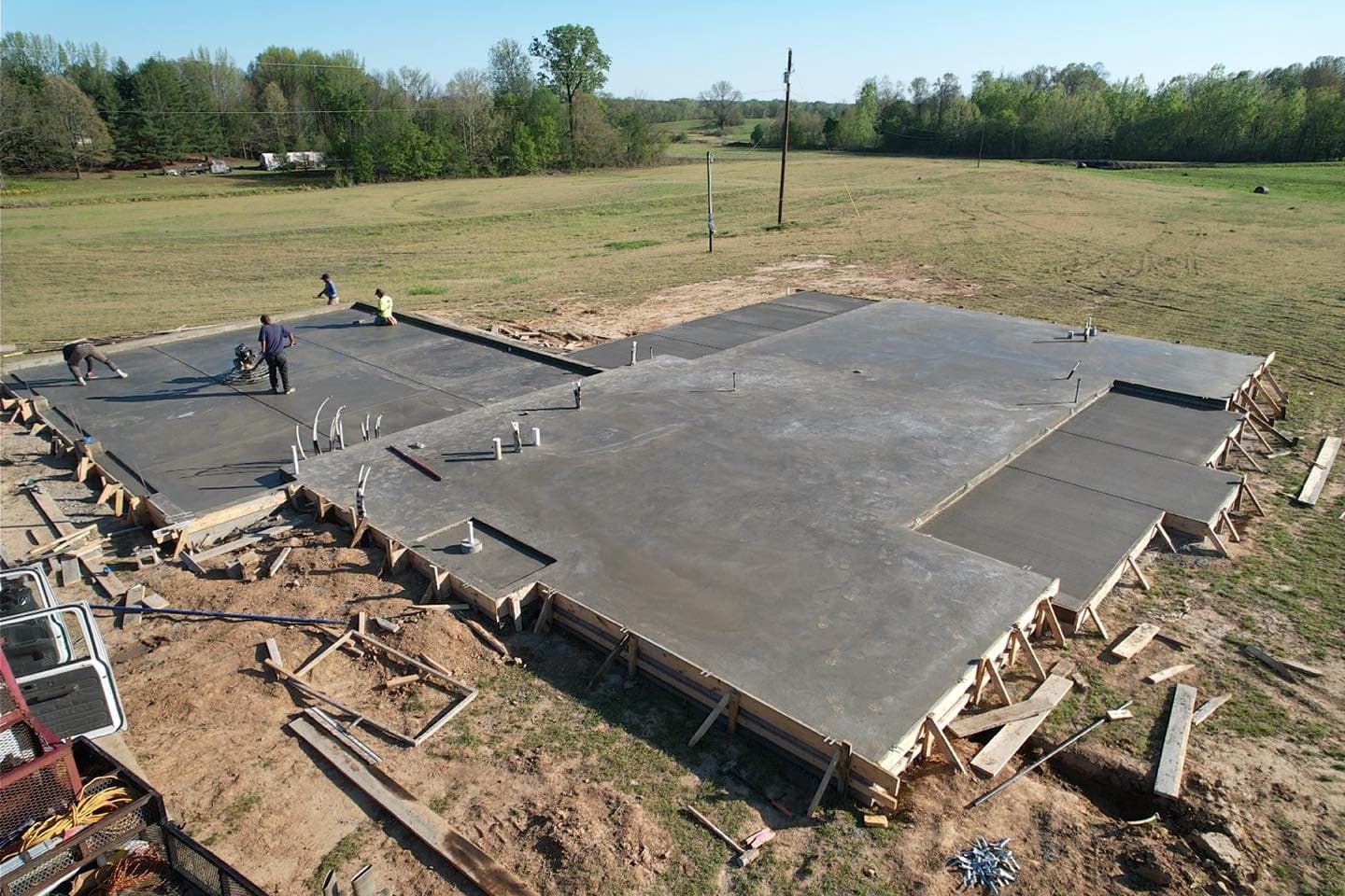 Concrete foundation construction for residential and commercial buildings